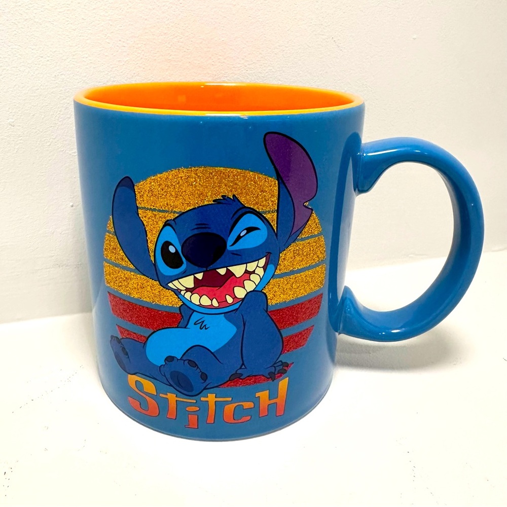 DISNEY Stitch 20oz Ceramic Mug Blue and Orange New